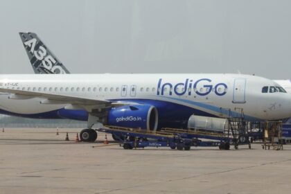 Aeroplane parked at IGI Airport