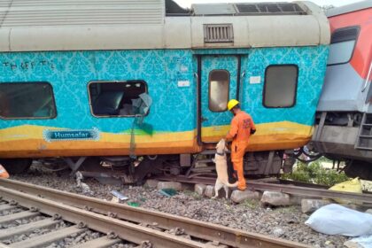 NDRF personnel during the search and rescue operation after an train