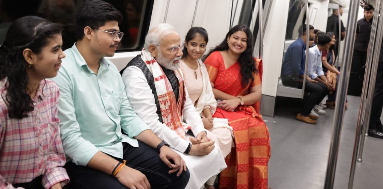 PM Modi takes metro