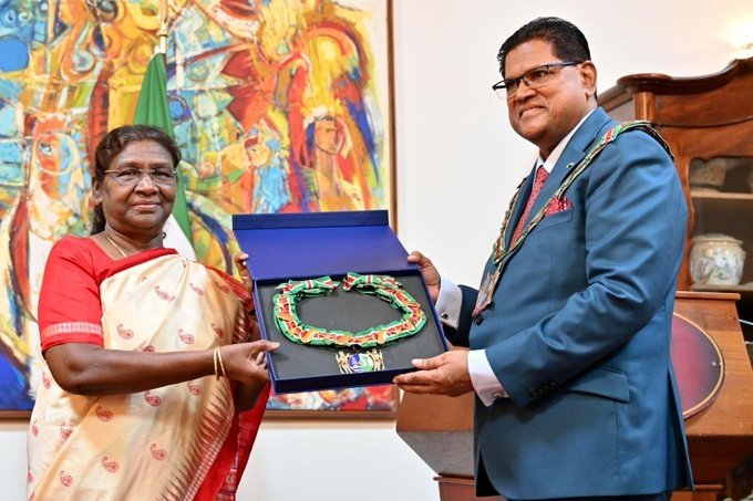 Prez Murmu receives Suriname's highest civilian honour.