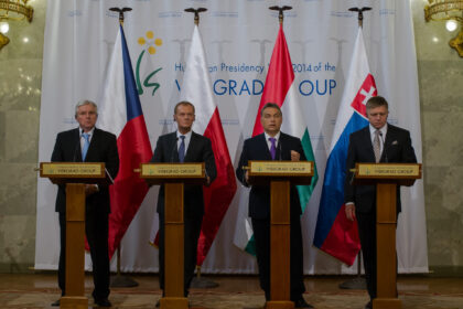 Czech caretaker government head Jiri Rusnok, Polish Prime Minister Donald Tusk, Hungarian Prime Minister Viktor Orban and Slovakian Prime Minister Robert Fico