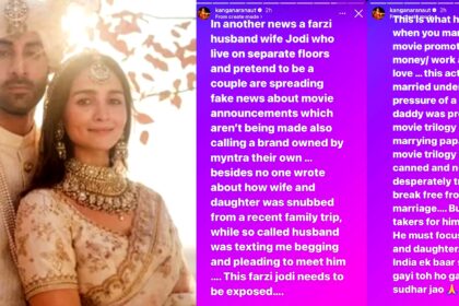 Kangana Ranaut cryptically takes dig at Ranbir and Alia