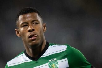 Sporting Lisbon forward Arthur Gomes in action