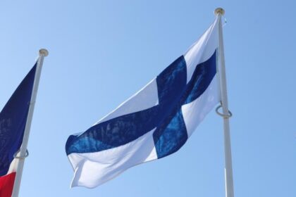 The national flag of Finland