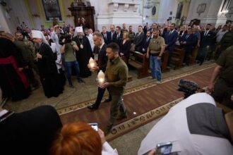 Zelensky visits Church with Polish President in Lutsk