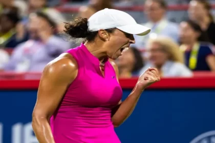 Madison Keys in action