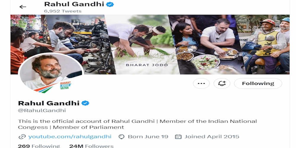 Rahul Changes His X Bio