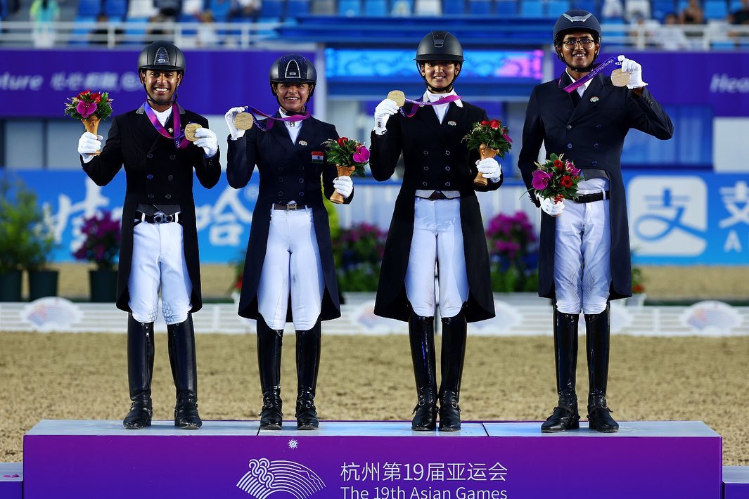 Gold in horse riding (pic credit Hriday Chheda Instagram)