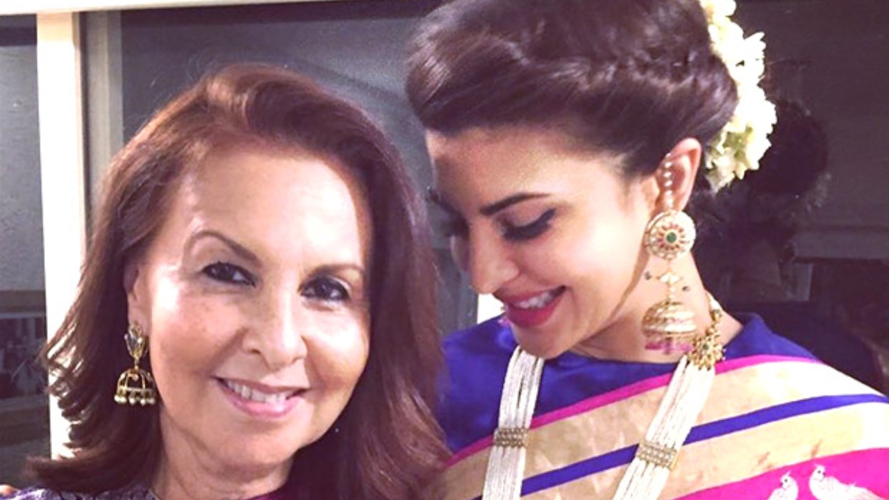 Jacqueline Fernandez with her mother