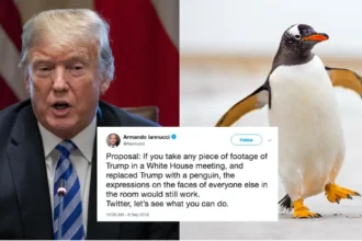 Donald Trump amid tariff