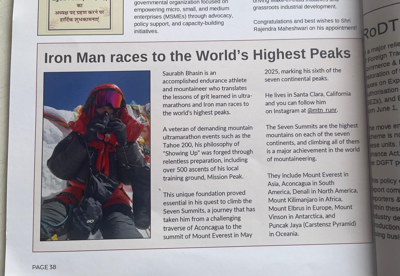 Saurabh Bhasin Reaches Summit of Mount Everest